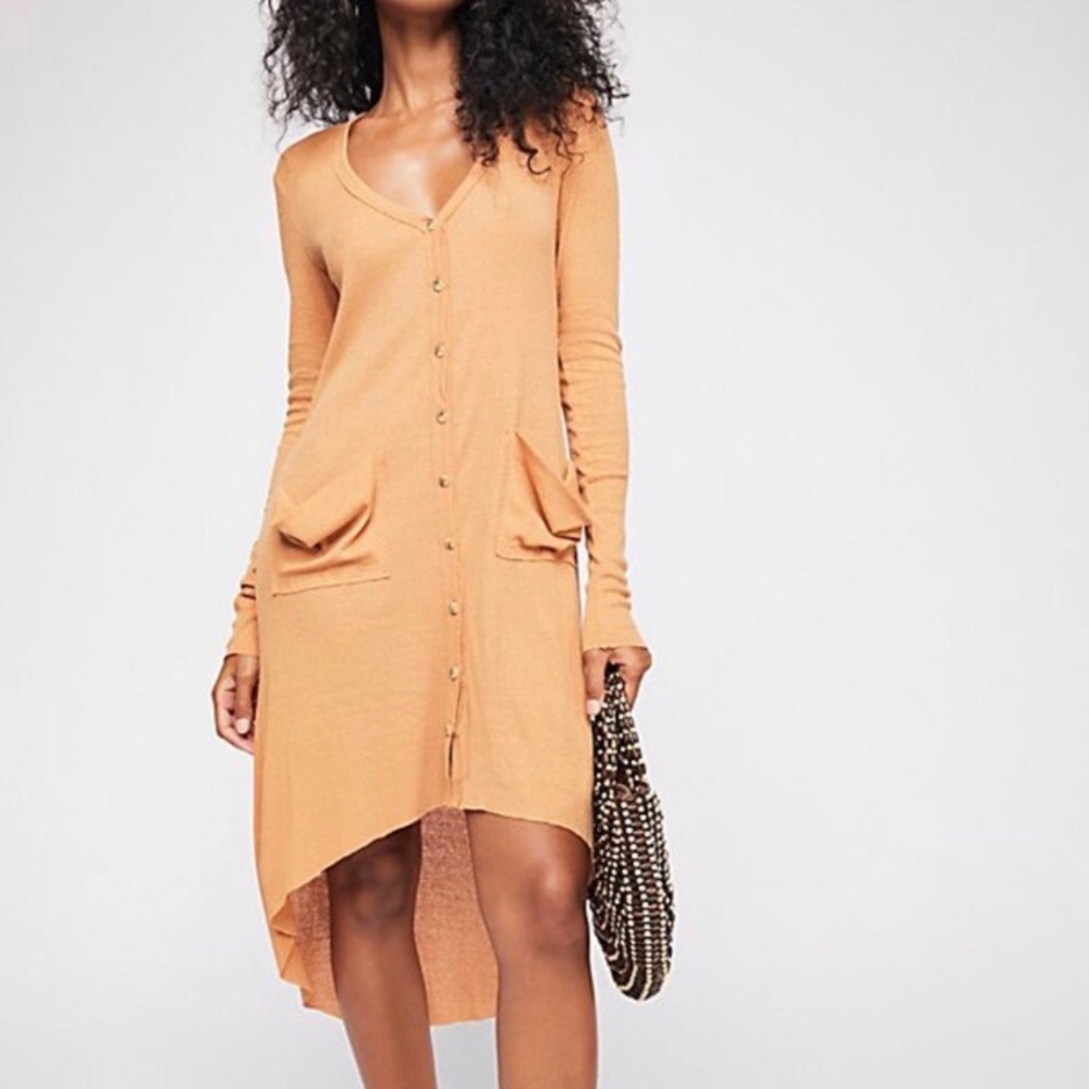Free People Ribbed Up Maxi Cardigan